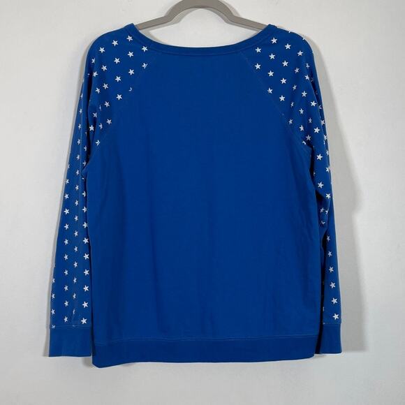 Disney Parks Mickey Mouse Stars Blue Lightweight Sweatshirt Size Large Patriotic - Picture 2 of 7